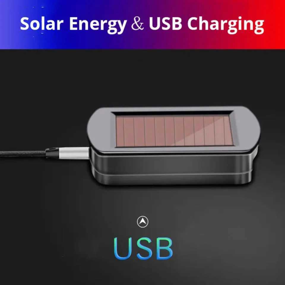 Auto Ashtray Rechargeable Solar Energy LED Car Ashtray Removable Cigarette Lighter Ashtray For Car Cup Holder Car AccessoriesC250319