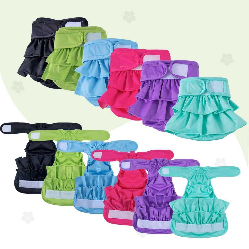 BIAI 1pc Reusable Female Dog Diapers Washable Cloth Diapers with Hook and Loop Waterproof Soft Polyester Fabric Dog Pants Y250320