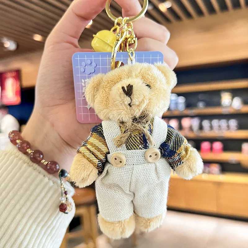 Cartoon keychain plush teddy bear doll backpack pendant plush bear stuffed animal soft keychain wallet backpack handbagXJ250319