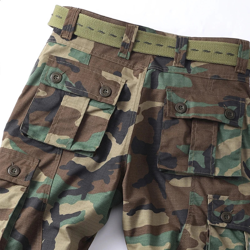 AKARMY camouflage multi flap pocket mens straight leg cargo pants loose casual outdoor work without straps 250319