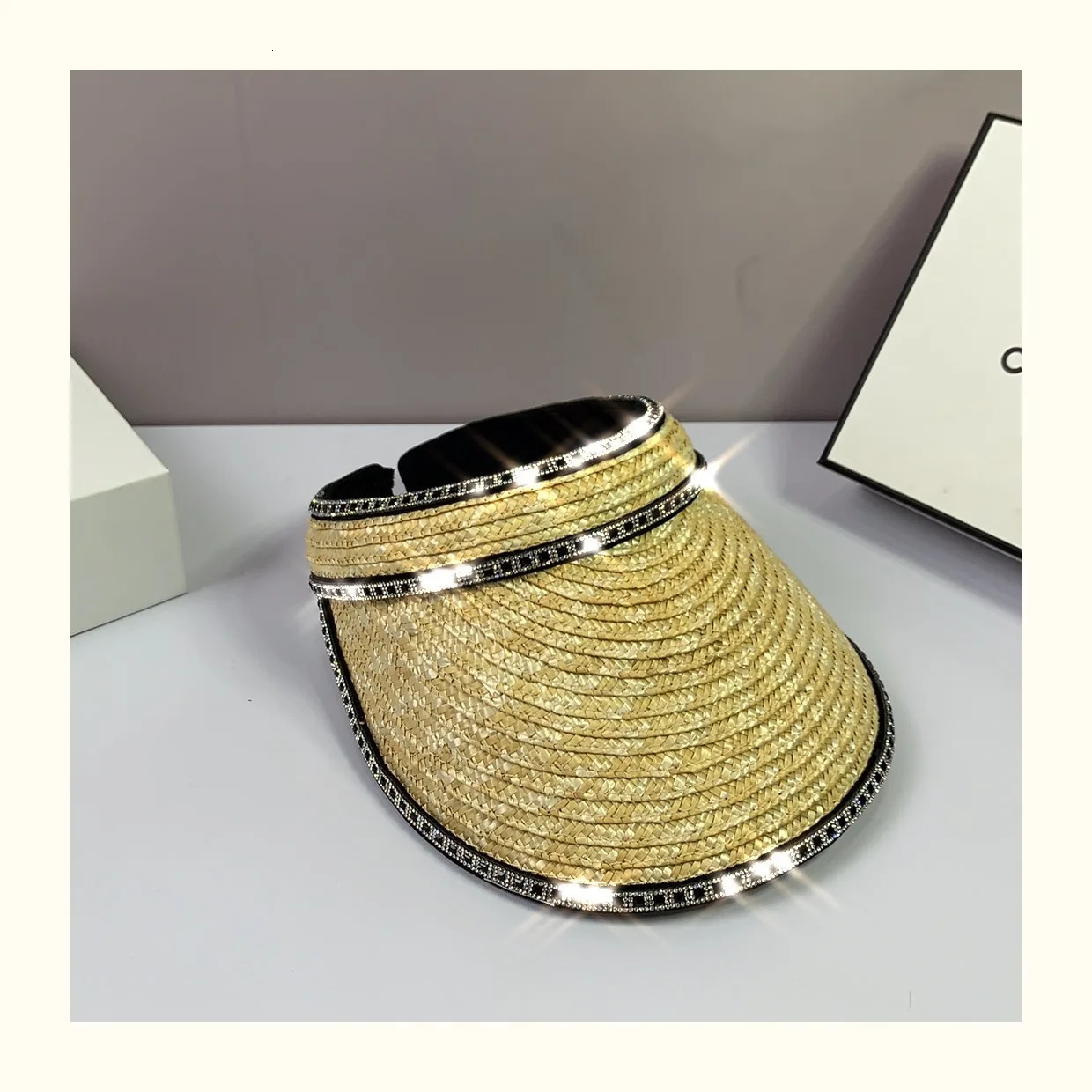 Women Hats Empty Top Summer Cap Gorros Sunhat Visors Ladies Caps Hip Hop Hat Outdoor Rhinestone Hat Beach Chapeu Feminino 250320