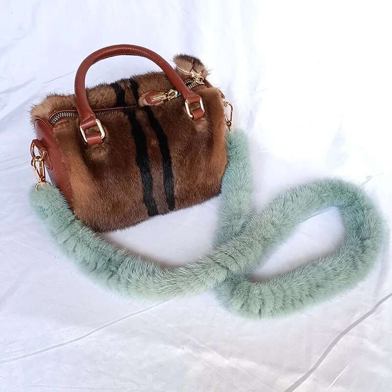 Long Real Bag Replacement Mink Handbag Shoulder Strap 120Cm Natural Winter Fur Belt