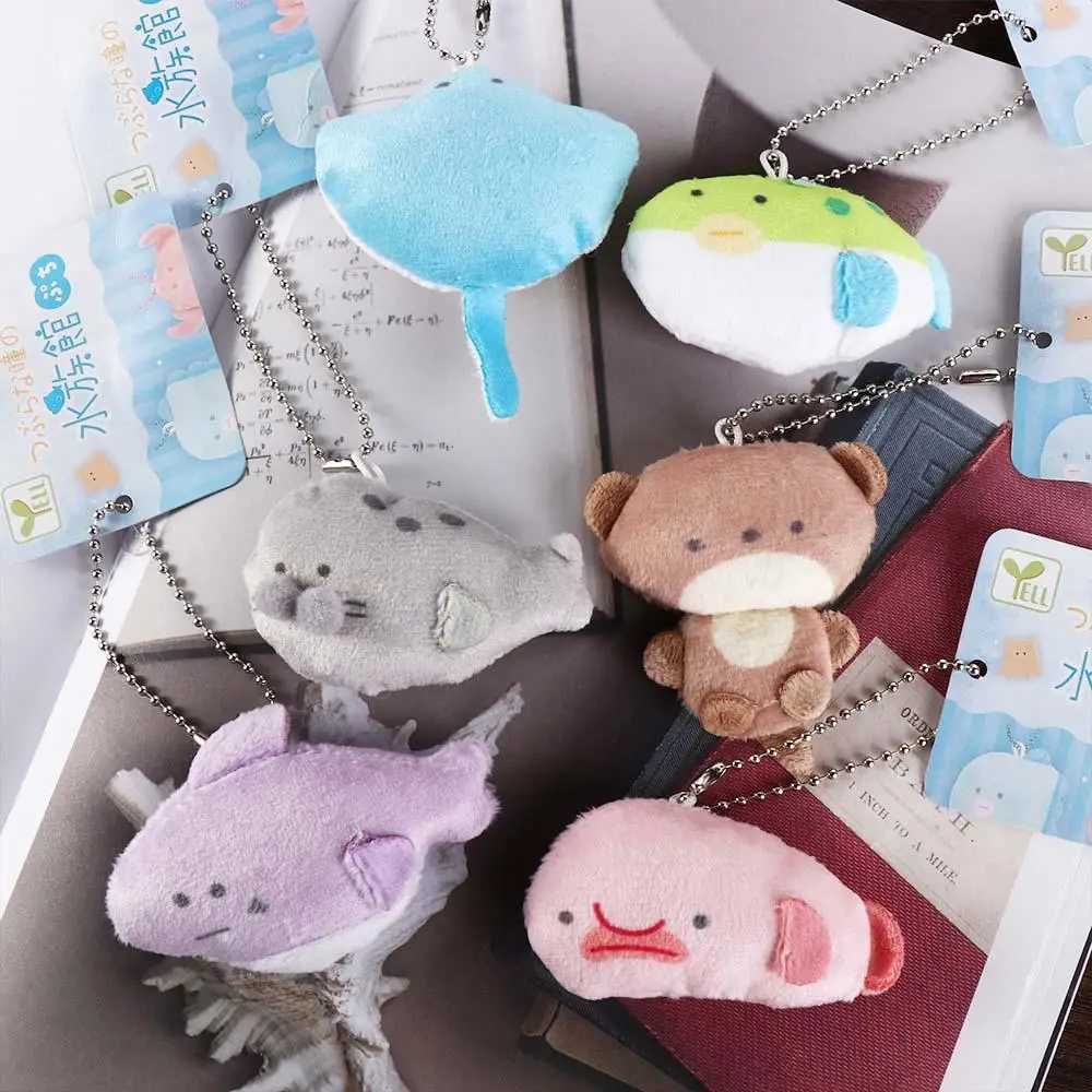 Shark Penguin Aquarium Plush Keychain Fish Pendant Soft Japanese Style Cartoon Plush Filling Pendant Global Plush KeychainXJ250319