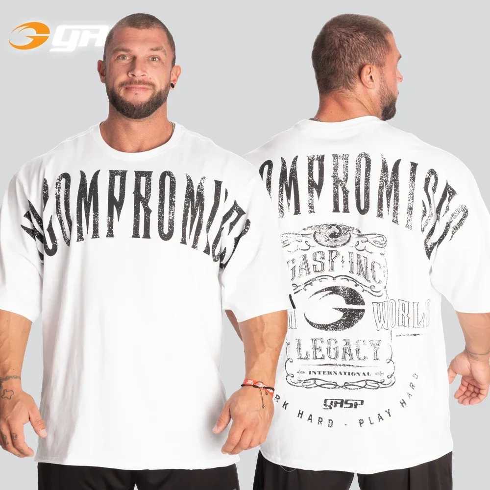 GASP NC iron tee GAISE Pu iron will be wide pure cotton printed thick sports short sleeved men and womenT250319