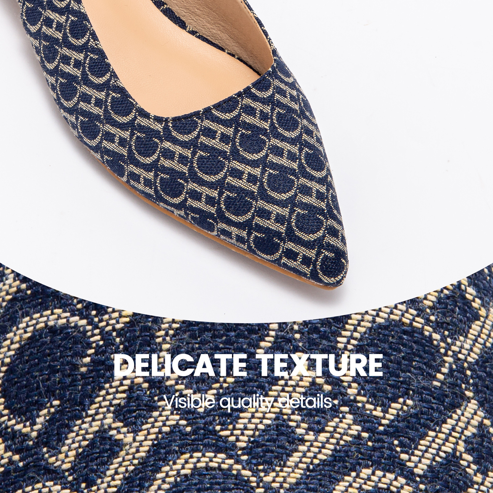 Designer CHCH Letter Printed Fashionable New Product Women's Casual Single Shoes With Low Heels For Comfortable Office Use