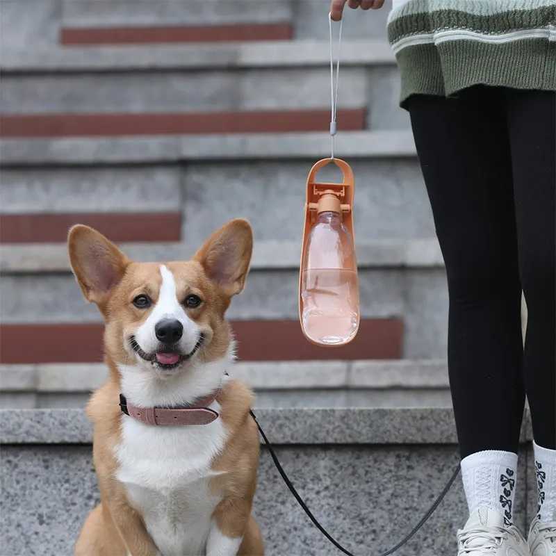 500ML Foldable Dog Drinking Bottle Used for Drinking Hiking Outdoor Travel Small and Medium sized Pet Dog Feeding Bottle Y250319