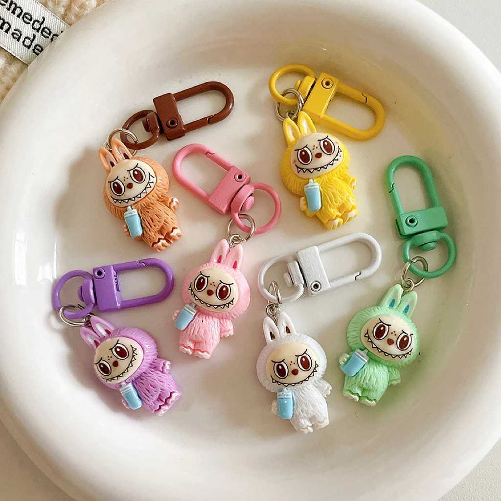 Cartoon Labubu Little Sheep Keychain Pendant Cute Labubu Water Cup Doll Bag Car Keyring Accessories Festival Gift Friends WomenXJ250319
