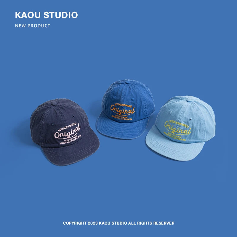 Baseball Cap Spring and Autumn Soft Top Embroidery Men and Women All-Matching Street Peaked Cap Wide Brim Sunshade 250228
