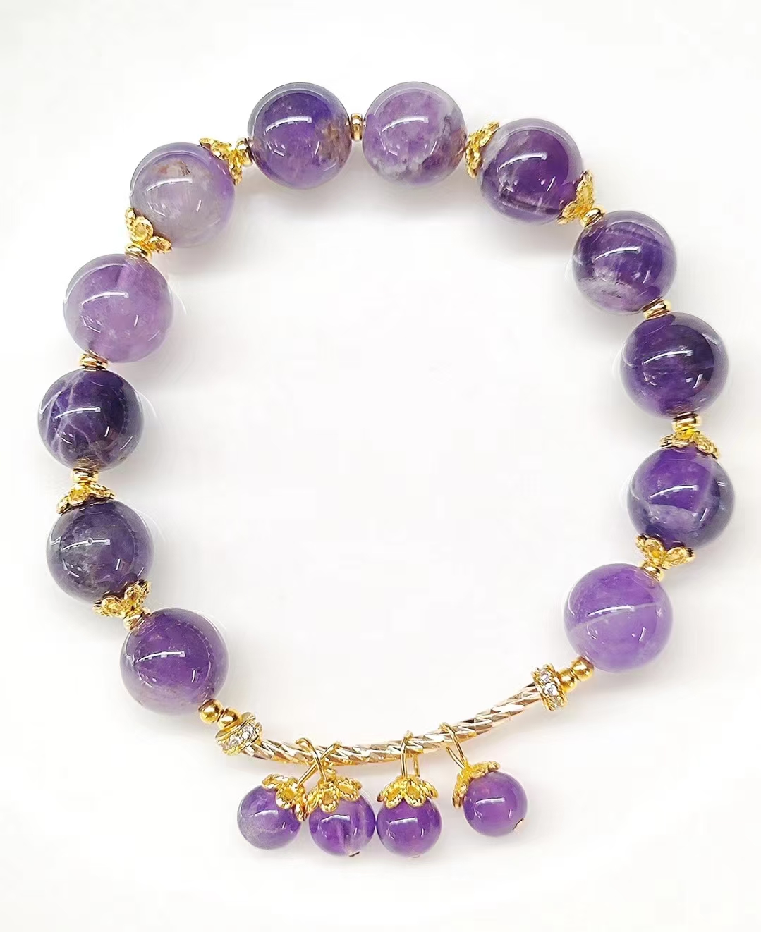 Lock up your youth! Chinese style amethyst, blue chalcedony, white moonlight Ruyi bracelet light luxury jewelry gift box
