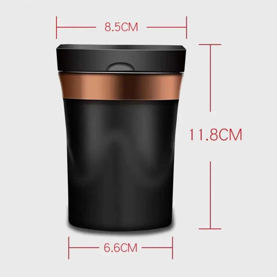 Auto Ashtray Rechargeable Solar Energy LED Car Ashtray Removable Cigarette Lighter Ashtray For Car Cup Holder Car AccessoriesC250319