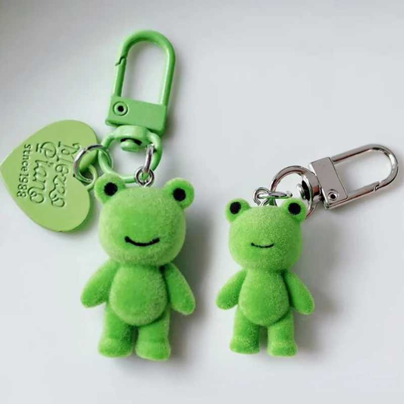 3D cartoon plush frog keychain cute keychain bag pendant backpack charm car decoration accessoriesXJ250319