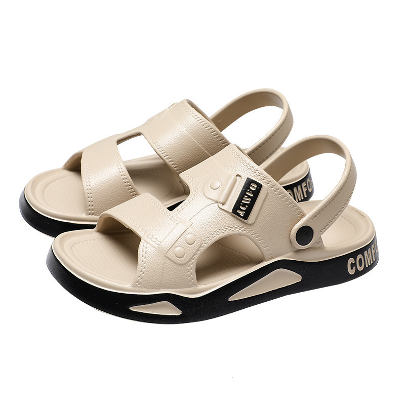 Designer Beach Slippers For Men Summer Outdoor Wear Sandal Straight Drag Home Bathroom Shower Anti Slip Thick Soled Home Shoes Sports Driving Dual-use