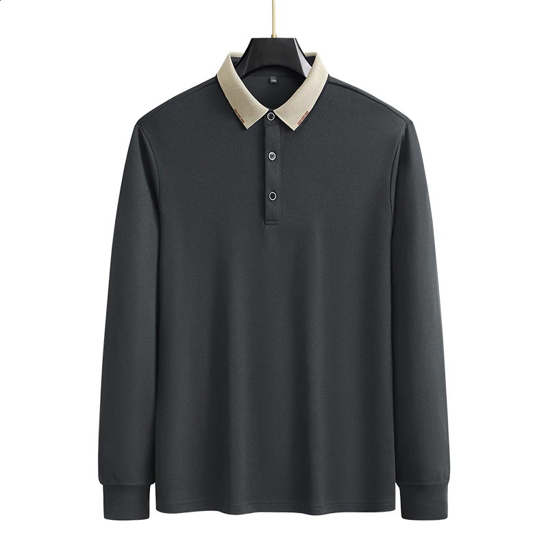 Large Size Long-sleeved POLO Shirt Mens Sports and Leisure Spring and Autumn Loose Plus Fat Plus M-9XL Lapel Sweater 250317