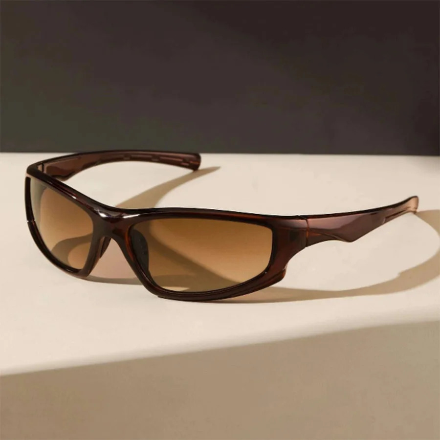 Fashion Y2k Style Wrap Around Mens Sunglasses Daily Outdoor Sports Street Decorative Glasses 250320