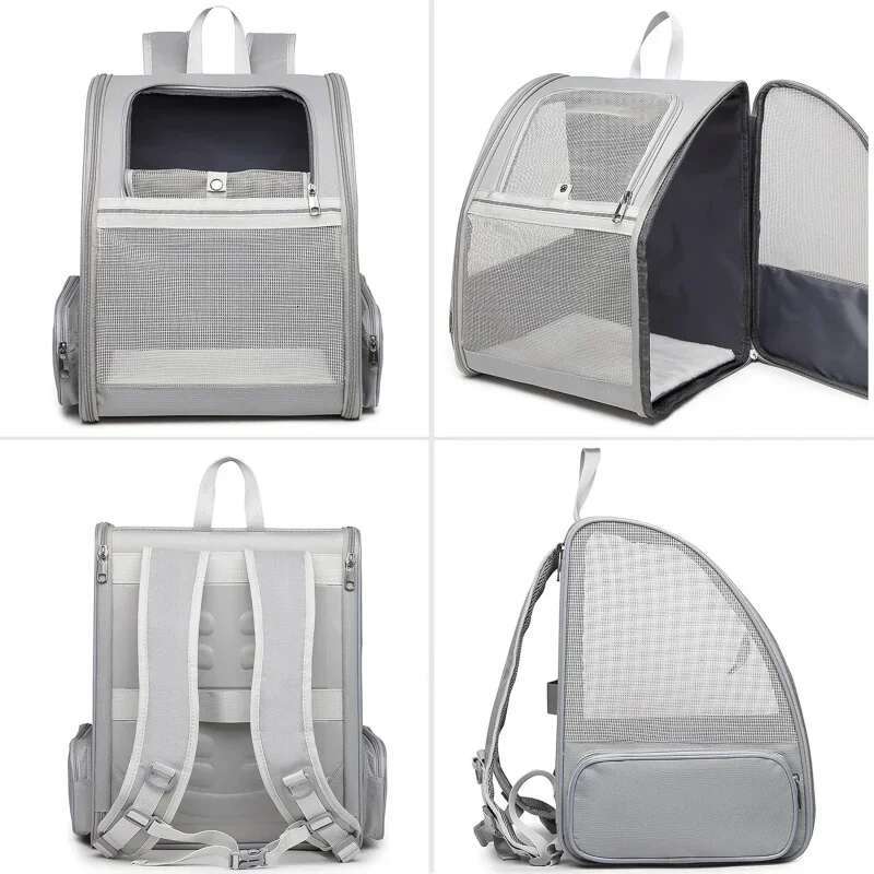 Pet Backpack Carrier Small Cats Dogs Ventilated Design, Safety Straps, Buckle Support, Collapsible | Designed Trav