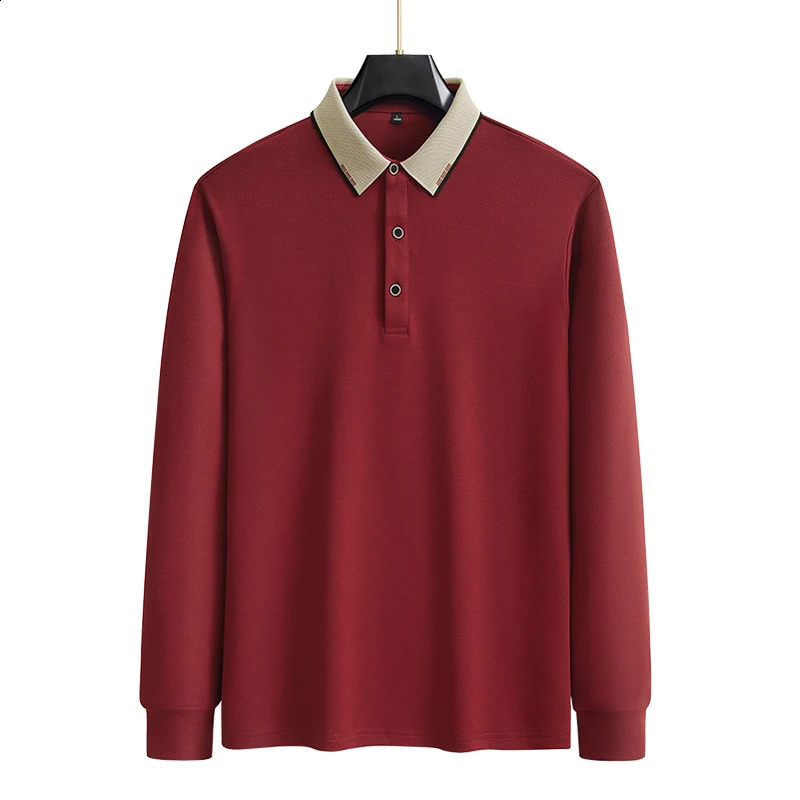 Large Size Long-sleeved POLO Shirt Mens Sports and Leisure Spring and Autumn Loose Plus Fat Plus M-9XL Lapel Sweater 250317