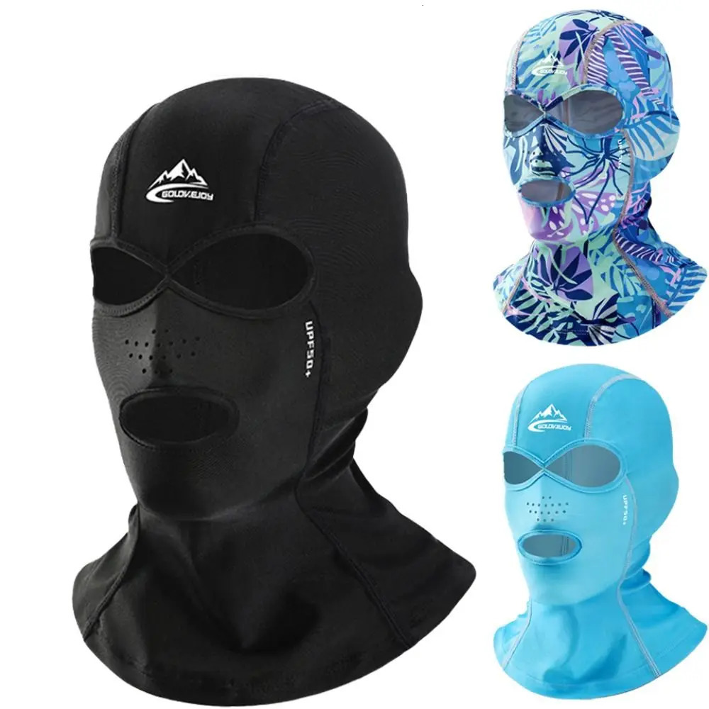 Swiming Diving Facekini UV Sun Protection Full Face Mask Head Neck Cover Face Elastic Swim Cap for Skiing Diving Sports Wear 250320