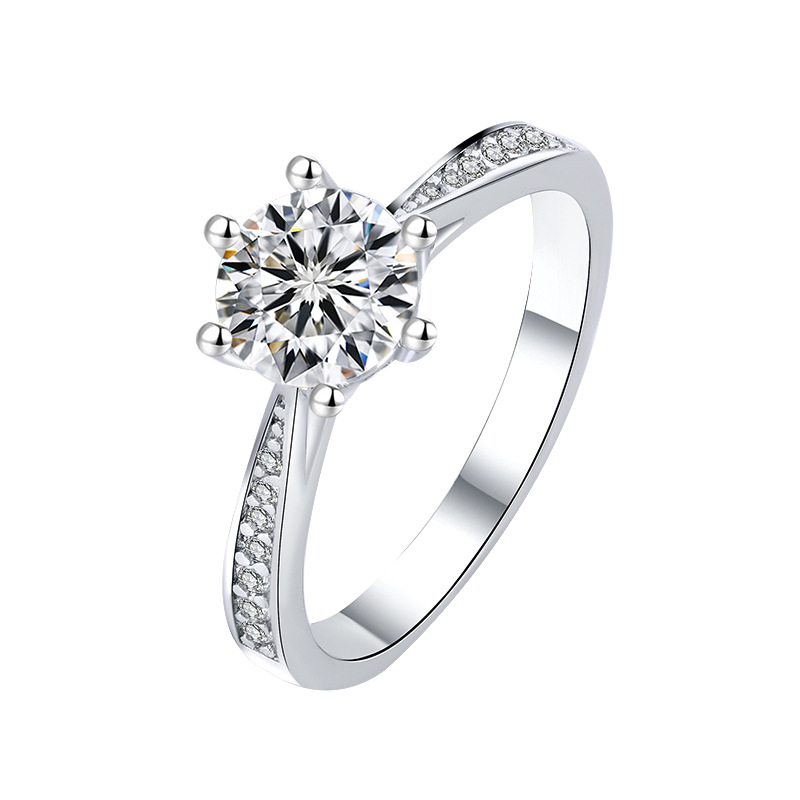 pass dia tester 3CT VVS1 D color moissanite rings designer for women sterling sier love girl wedding engagement ring jewelry woman gift with box Free 
