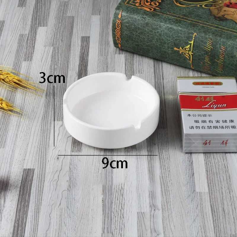 Solid Color Withe Ceramic Ashtrays European Modern Hotel Restaurant KTV Hotel Round Ash Tray Office Desktop Ashtray OrnamentC250319