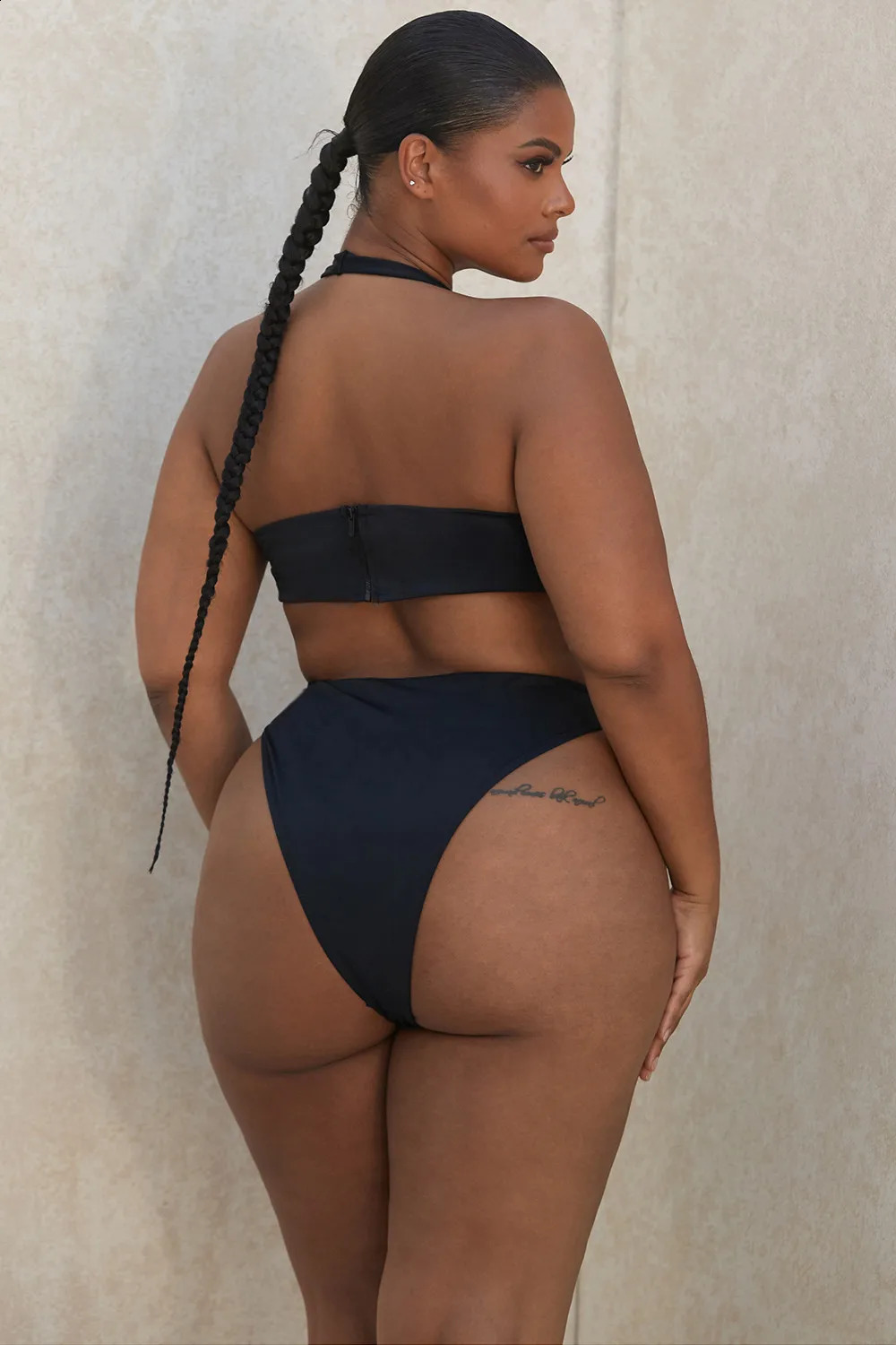 High Rise Cut Monokini Plus Size White Black Swimwear Women One Piece Swimsuit Cut Out Bathing Suit Push Up Bodysuit Trikini 250319