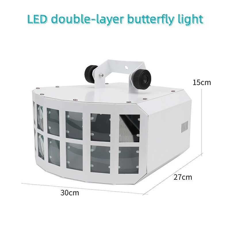 DJ light LED double-layer butterfly light full color Double Layer Butterfly Light Portable Aluminum Alloy Stage Light Bar Disco Z250320