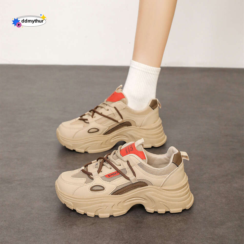 CRLAYDK Women's Platform Chunky Sneakers Fashion Dad Casual Shoes Lace Up Wedge Walking Height Increase Mesh Tennis For Ladies ddmythur