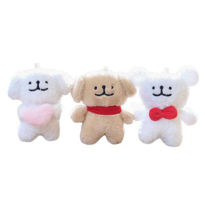 Soft Animal Plush Maltese Dog Keyring Cute Stuffed Doll Cartoon Puppy Backpack Car Keychain Bag Pendant Birthday GiftXJ250319