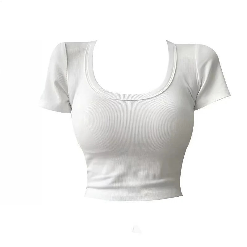 ONeck Womens Short Sleeve TShirts Y2K Sweet Crop Top Matching Chic In Ladys Blouses Korean Trend Female Tees 250311