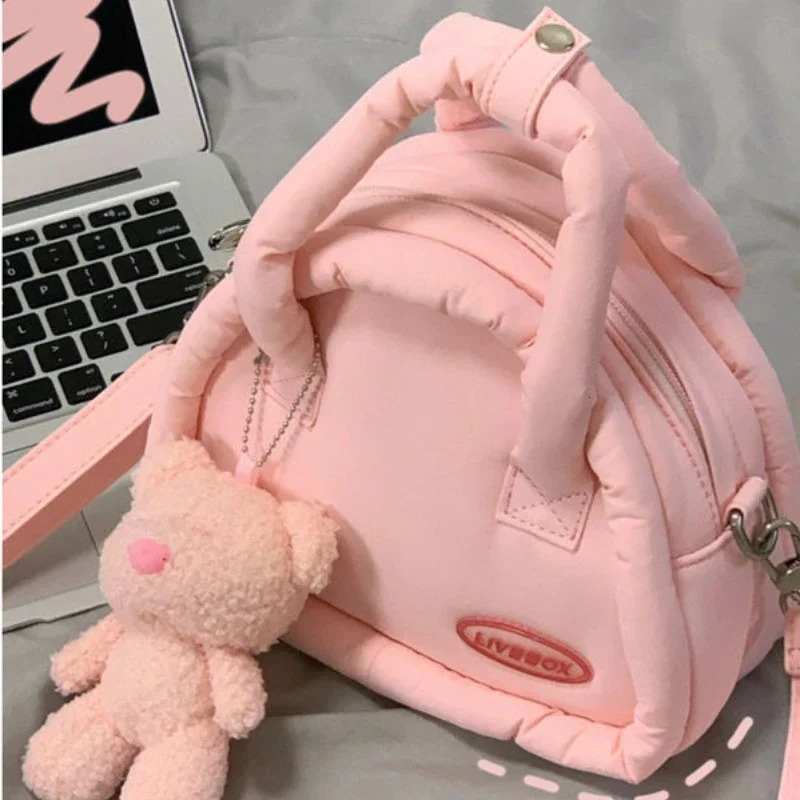 Xiuya Sweet Cute Handbags for Women Fluffy Soft Clouds Casual Crossbody Bag Harajuku Style Summer Fashion Shoulder Bag 250314