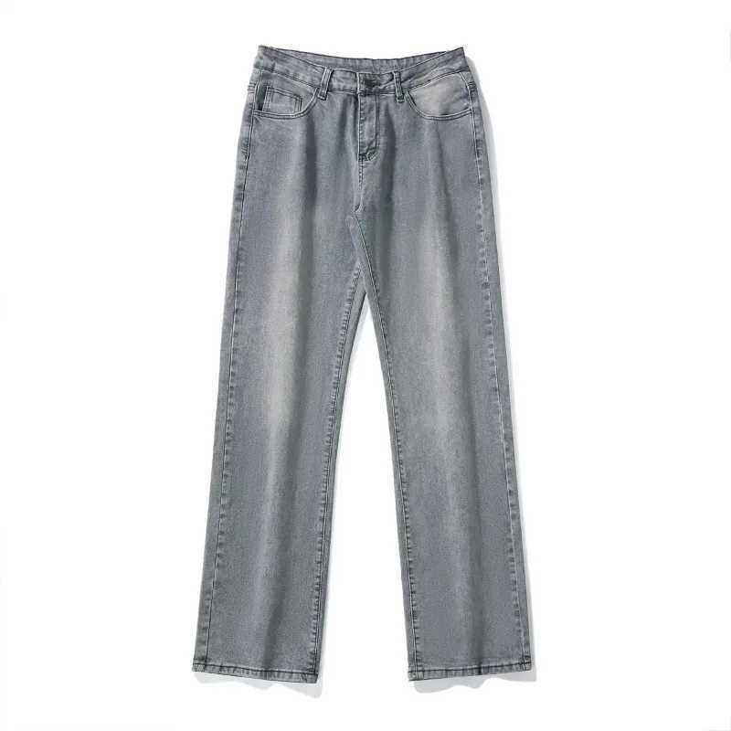 Vintage Distressed Jeans Fashion Streetwear Mens Baggy Jeans High Street Wide Legs Denim Trousers Casual Straight PantsT250319