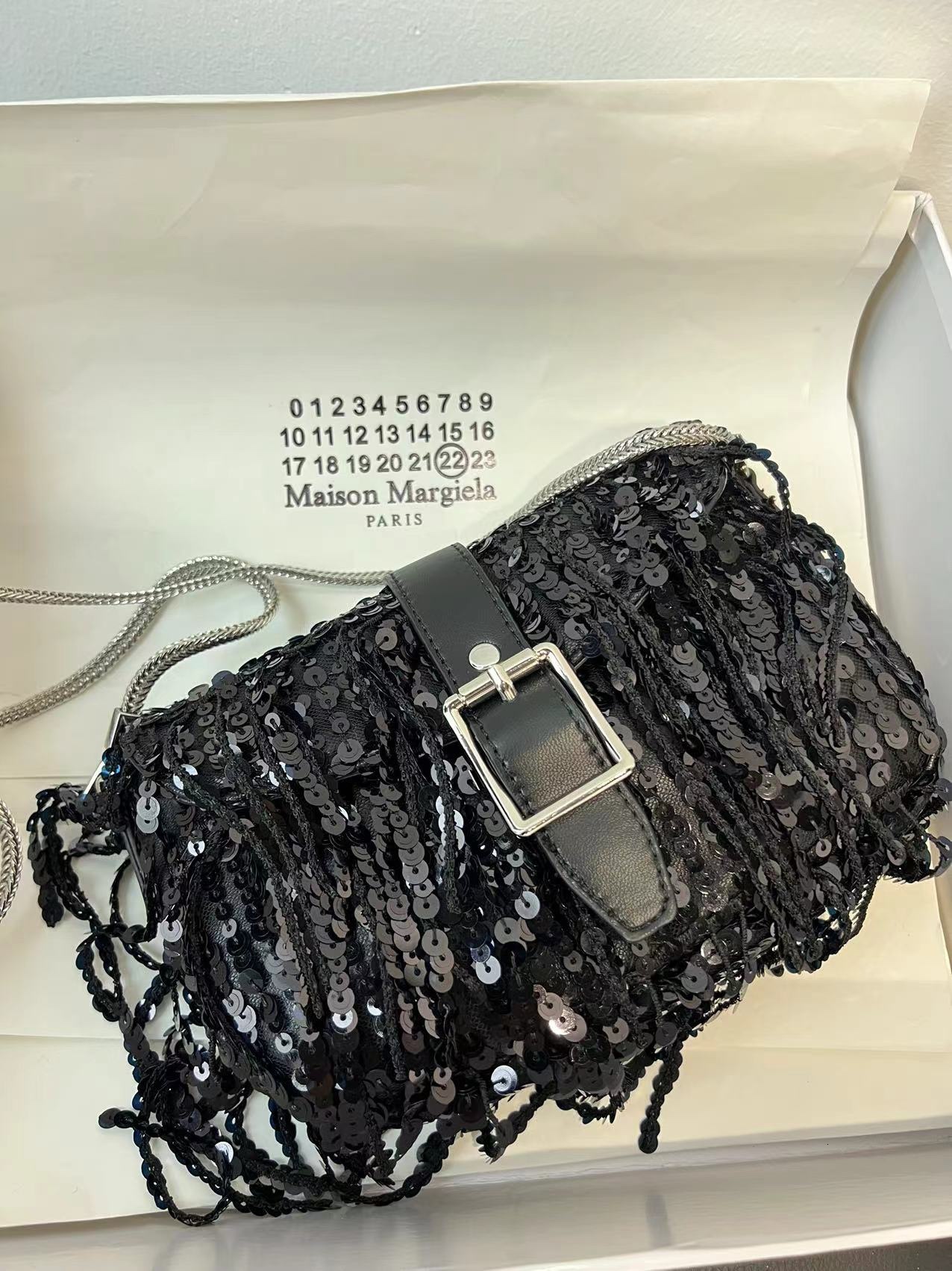 Ax508 Bead Sparkling Tassel Lock Small Square 2024 Spring/Summer New Xiaoxiang Style Fake Single Shoulder Crossbody Bag