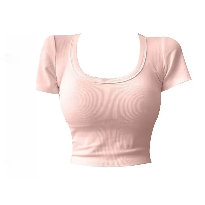 ONeck Womens Short Sleeve TShirts Y2K Sweet Crop Top Matching Chic In Ladys Blouses Korean Trend Female Tees 250311