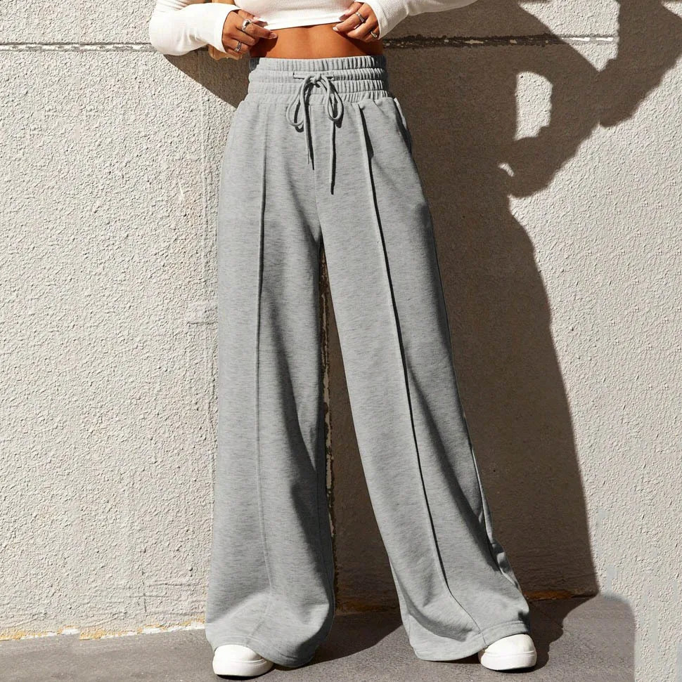 autumn womens sports pants straight and loose fit suitable for sanitary pants wide leg pants outdoor dance casual pants 250314