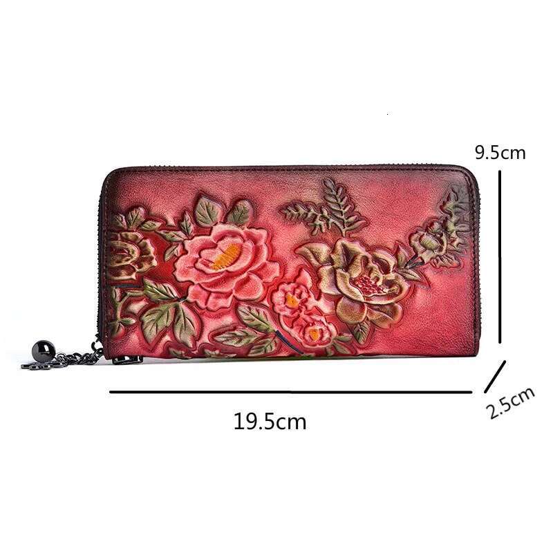 MOTAORA Women's Vintage Wallet Female Long Genuine Leather New Handmade Eming Woman's Wallets And Purses Card Holder