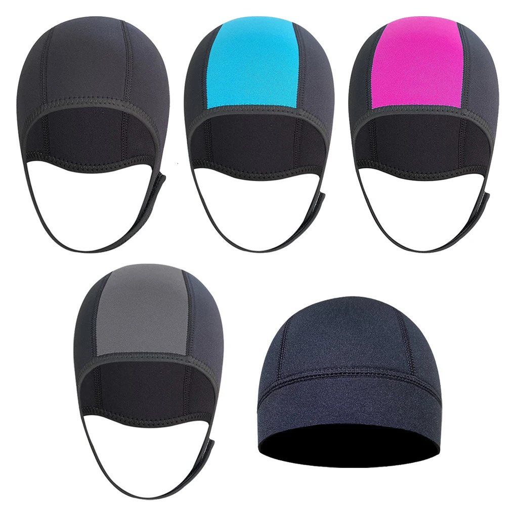 Neoprene 2 5mm Thicken Swim Thermal Hood Cap Thicken Underwater Ear Hat Training Practice Swimwear Man Women Black 250320