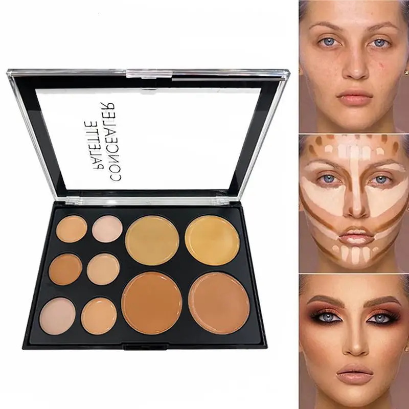 10 Colors Face Contour Cream Palette Color Correcting Concealer Palette Face Bronzer Makeup Highlight Contour Palette 250314