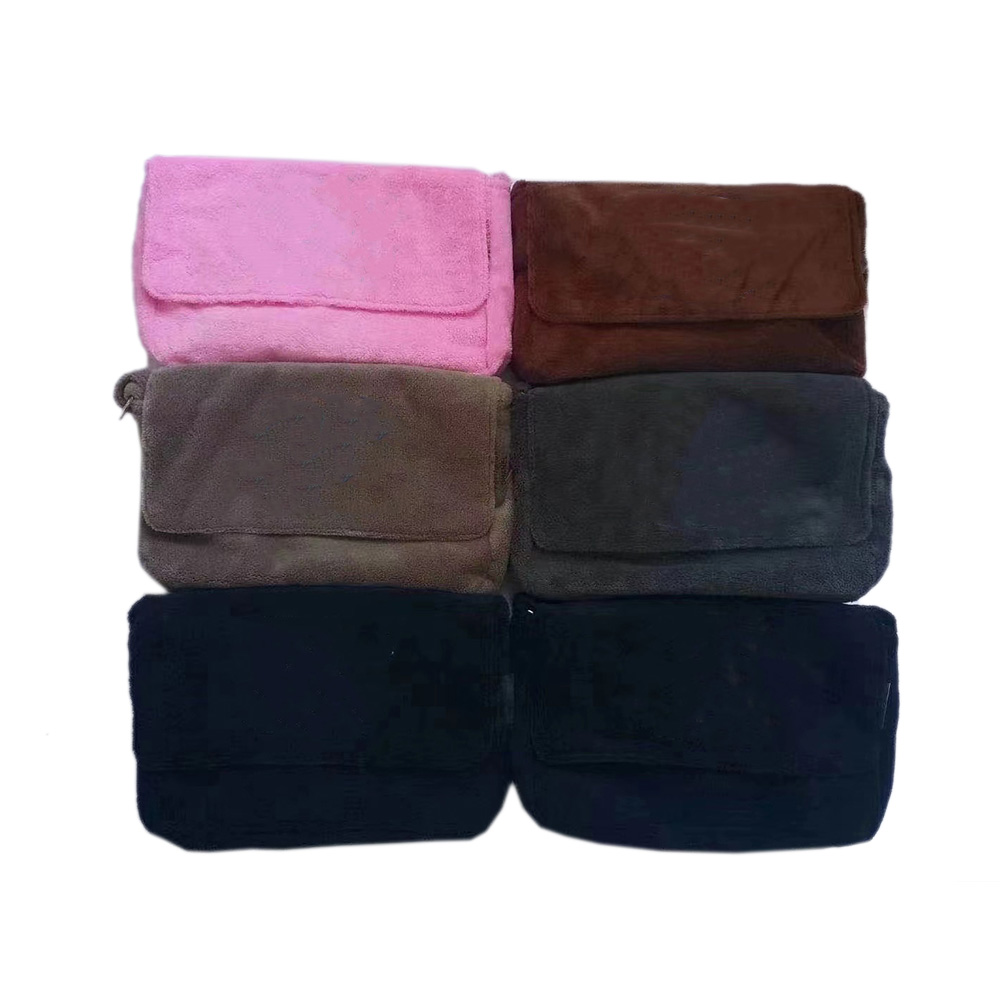 Designer Towel Bag Classic Storage case Flannel Shoulder Tote Bag quilted vintage fur bag makeup Boutique collection