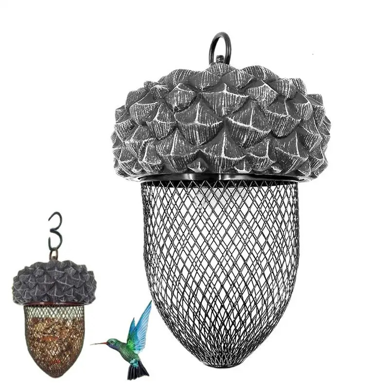 Acorn Bird Feeder Metal Resin Craft Natural Feeding Accessories Hanging House Mesh Wildfinch 250320