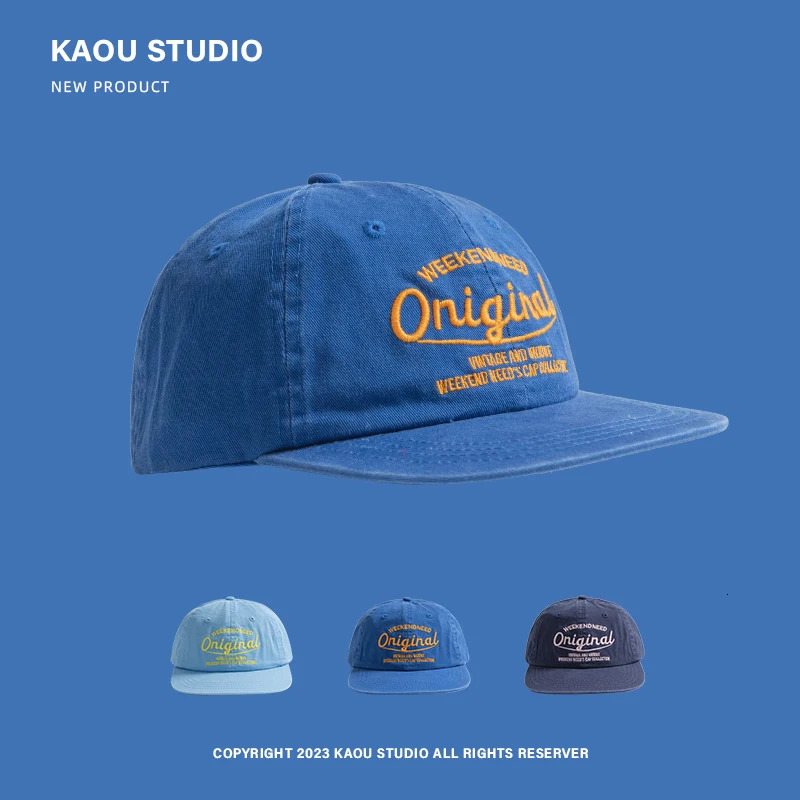 Baseball Cap Spring and Autumn Soft Top Embroidery Men and Women All-Matching Street Peaked Cap Wide Brim Sunshade 250228