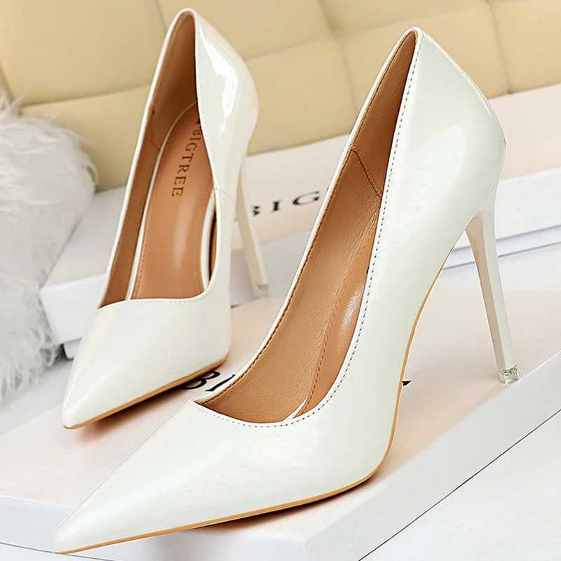 BIGTREE Shoes Patent Leather Shoes Wan Pumps High H Stiletto H 10.5 Cm Red Wedding Shoes Bridal Shoes Wen H 2025 Y250319