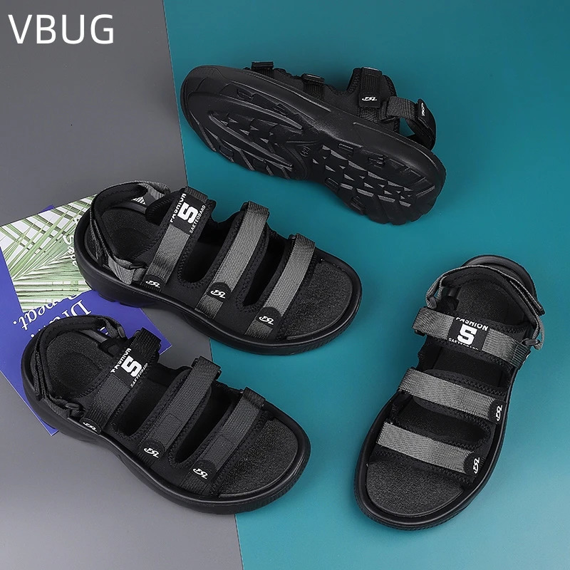 Trendy All match Mens EVA Sandals Thick Bottom Outdoor Lightweight and Comfortable Shoes Trendy All match Breathable Sandals 250317