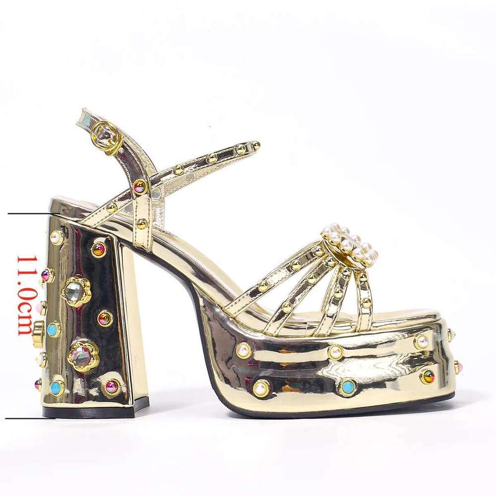 Wedge Heels Summer Style Hollow One Word Buckle Rhie Sandals Open Toe Thick Heel Waterproof Platform High Heels Thick heel shoes