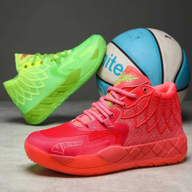 Fashionable mens and womens basketball shoes breathable sports shoes indoor main coach anti slip and wear-resistant high top sports shoesW250320