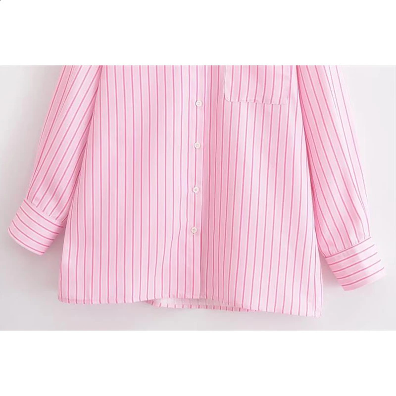 Blouses 2025 Womens Spring Fashion Stripe Elegant Loose Street Youth Long Sleeve Top 250319