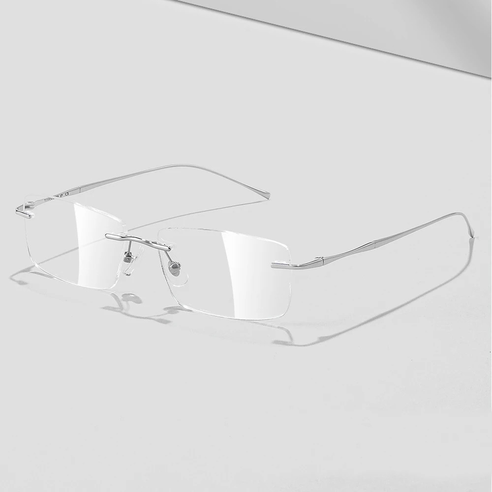 Ultra light pure frameless glasses frame anti blue light optical frame customized prescription mens glasses 250228