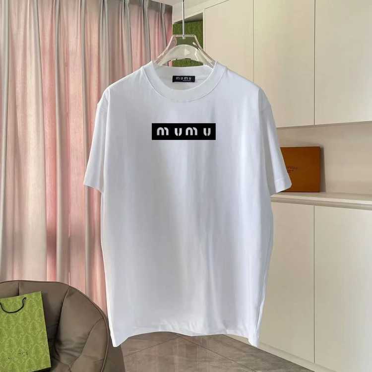 25 Years Boom Brand American High Version Miu Short Sleeve T-shirt Cotton Chest Printed Letter L Casual Fashion Men and WomenT250320