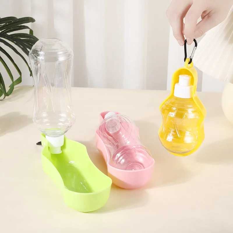 250/500mL Portable Dog Water Bottle Folding Beverage Plastic Water Bottle Pet Outdoor Travel Beverage Dog Drinking Bowl Y250319