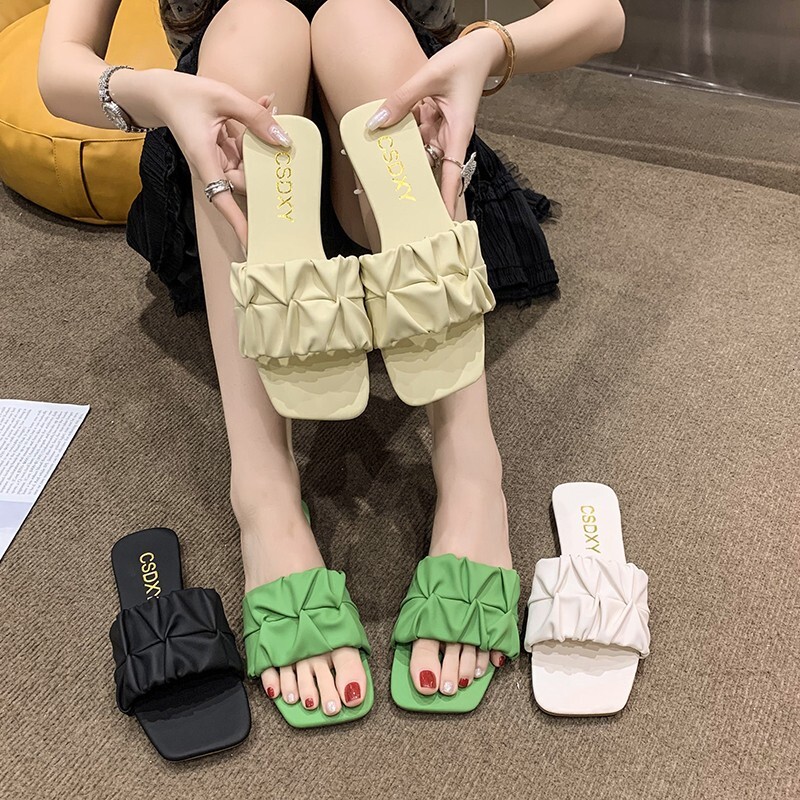 Internet Celebrity Women's Slippers Designersandal Fashion Single Breasted Flat Bottom Home Shoes 2025 New Large Outdoor Leisure Beach Women'