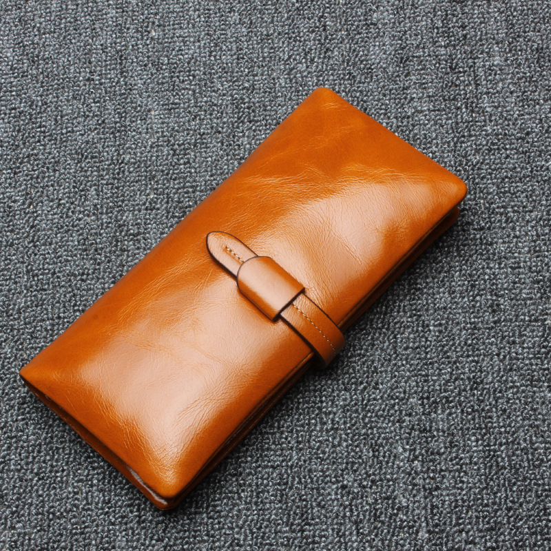 RFID New Zipper Long Women S Wallet Large Capacity Head Layer Men S Handbag Change Shoulder Bags