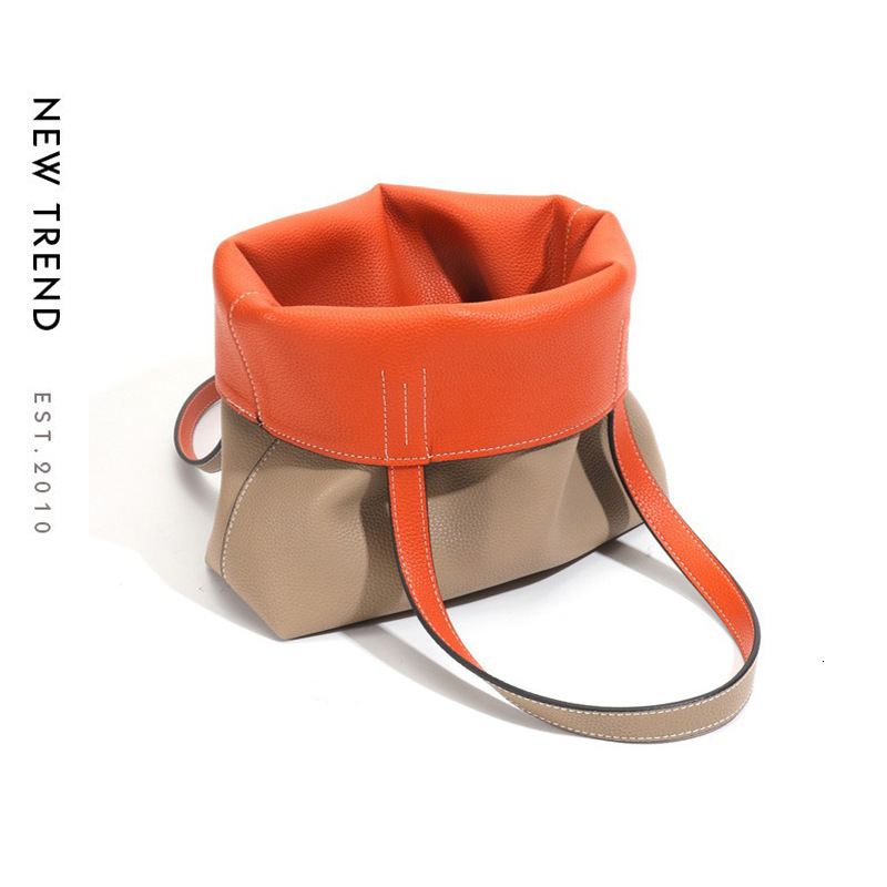 Tote Niche Design Commuting Leather Women S Simple Bucket Bag Large Capacity High End Single Shoulder Crossbody Handbag Shoulder Bags